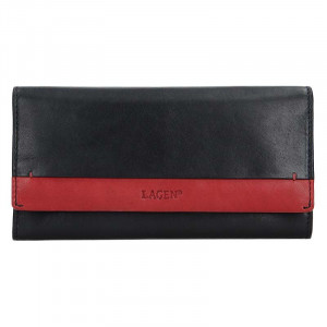 Dámská kožená peněženka Lagen Diona -černo-červená