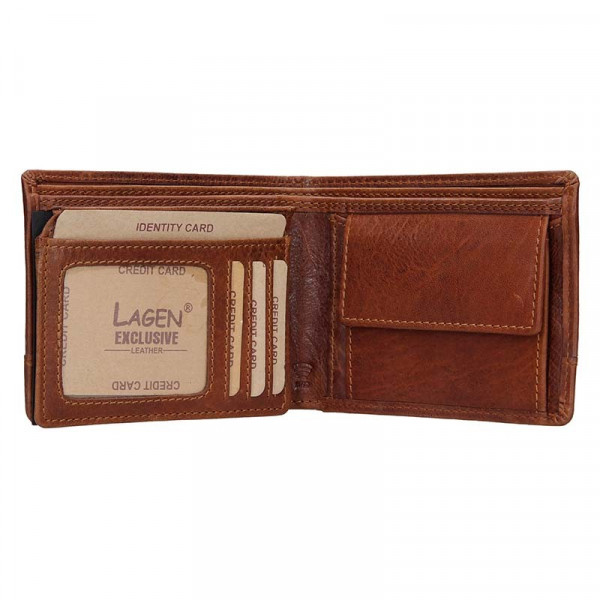 Pánská kožená peněženka Lagen Tex - světle hnědá
