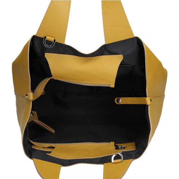 Dámská kožená kabelka Facebag Sofi - hořčicová