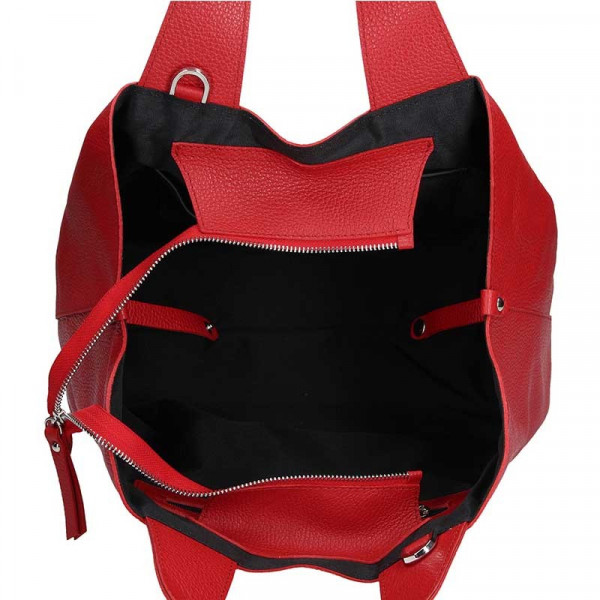 Dámská kožená kabelka Facebag Sofi - červená