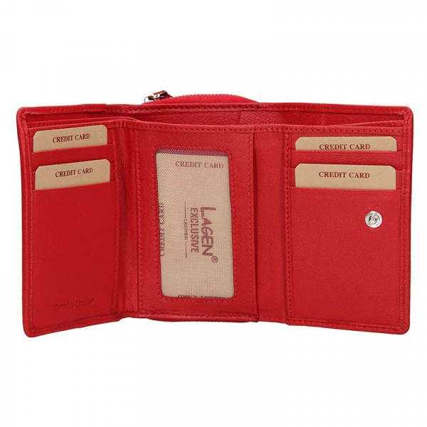 Dámská kožená peněženka Lagen Aiga - červená