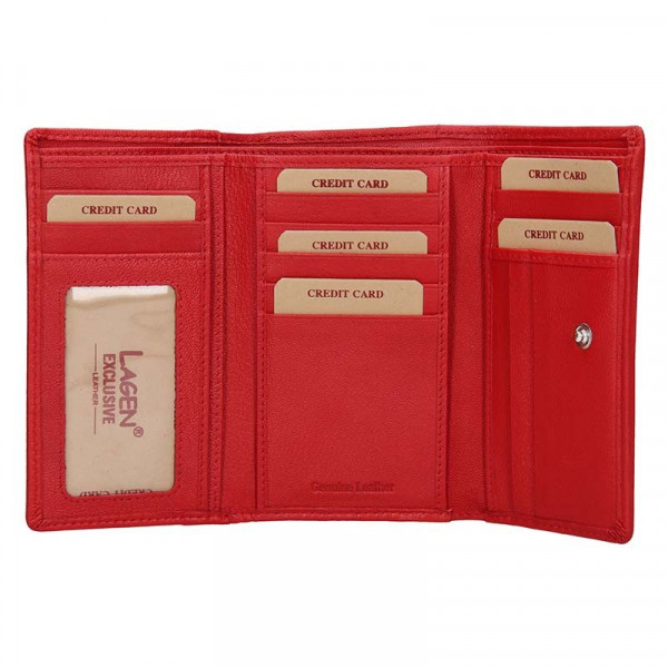 Dámská kožená peněženka Lagen Debora - červená