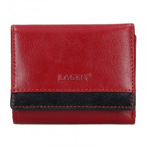 Dámská kožená peněženka Lagen Ela - červeno-černá