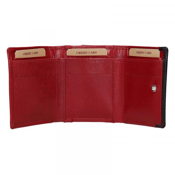 Dámská kožená peněženka Lagen Ela - červeno-černá