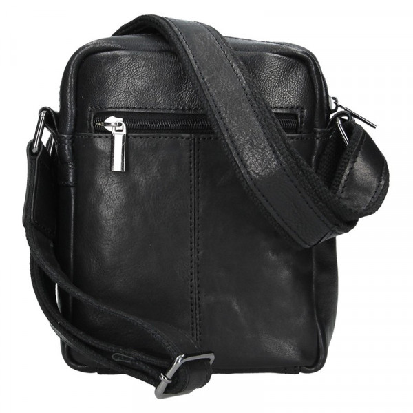 Pánská kožená taška přes rameno SendiDesign Petrson - černá