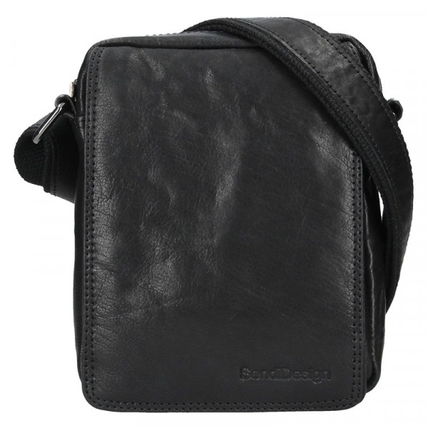 Pánská kožená taška přes rameno SendiDesign Karlos - černá