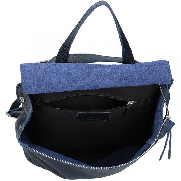 Dámský kožený batoh Facebag Stella - tmavě modrá
