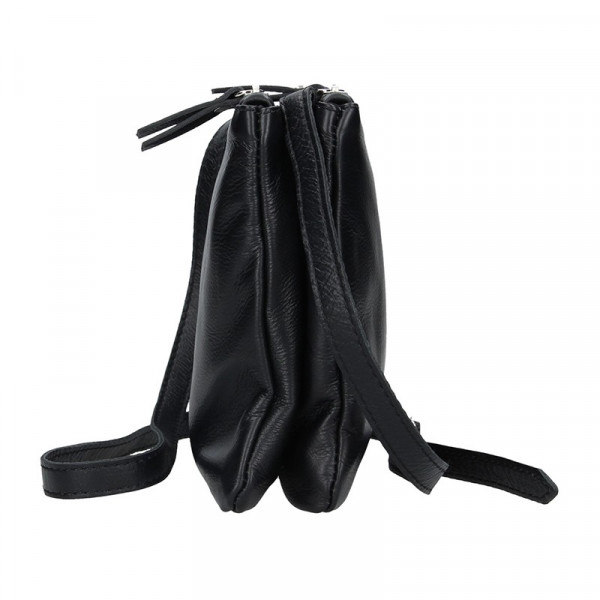 Trendy dámská kožená crossbody kabelka Facebag Beatrice - černá