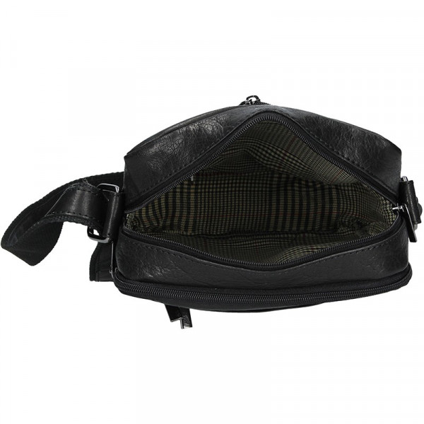 Panská kožená taška přes rameno SendiDesign Kolin - černá