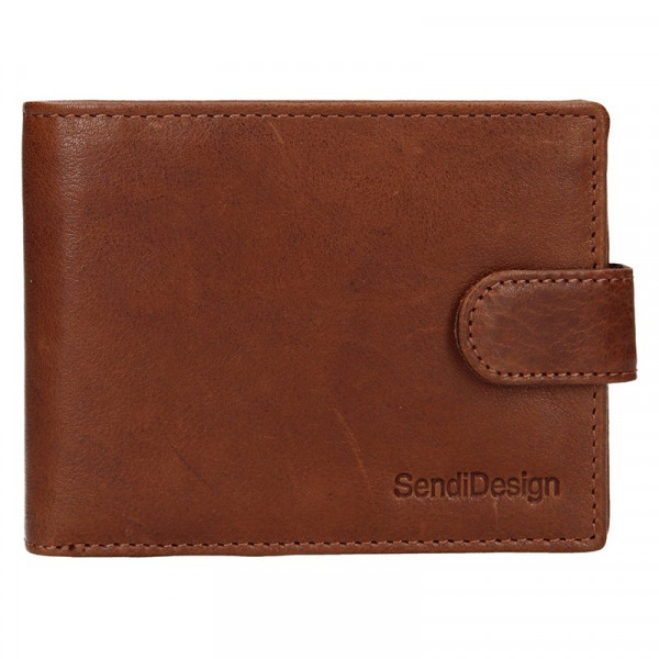 Pánská kožená peněženka SendiDesign Robert - koňak