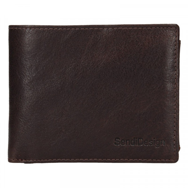 Pánská kožená peněženka SendiDesign Jaromír - hnědá