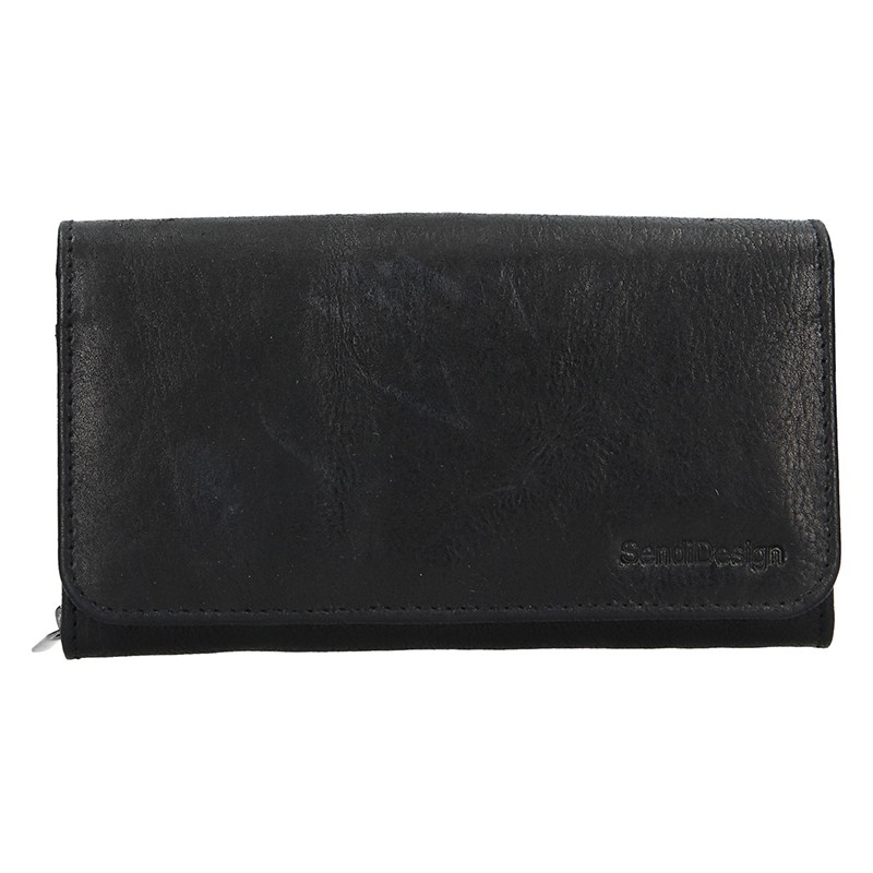 Dámská kožená peněženka SendiDesign Monic - černá