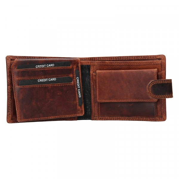 Pánská kožená peněženka SendiDesign Martin - hnědo-černá