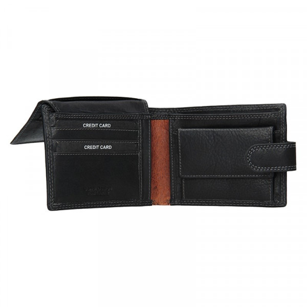 Pánská kožená peněženka SendiDesign Martin - černo-hnědá