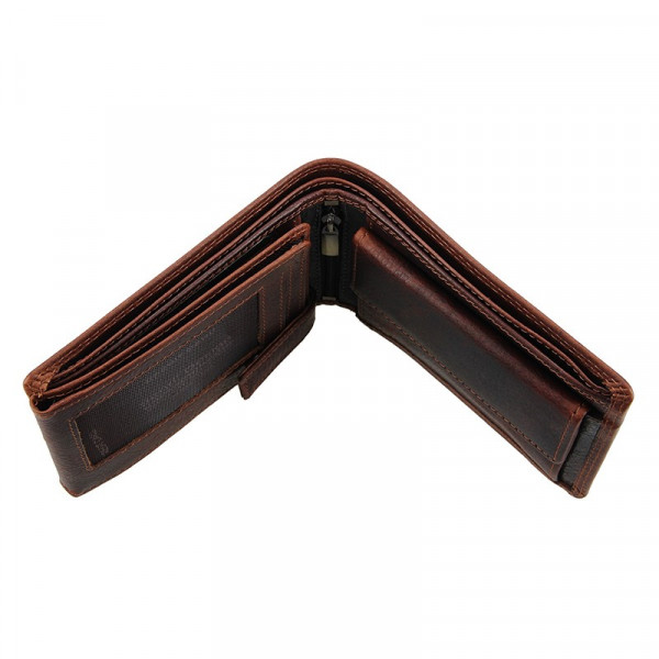 Pánská kožená peněženka SendiDesign Amarel - hnědo-černá