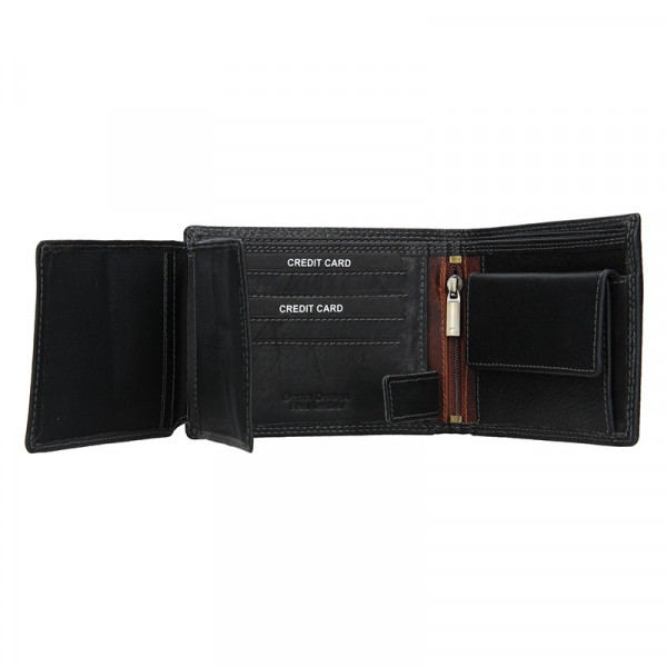 Pánská kožená peněženka SendiDesign Amarel - černo-hnědá