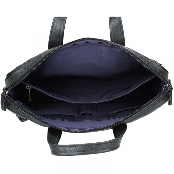 Pánská kožená taška přes rameno Hexagona Amarel - černo-modrá