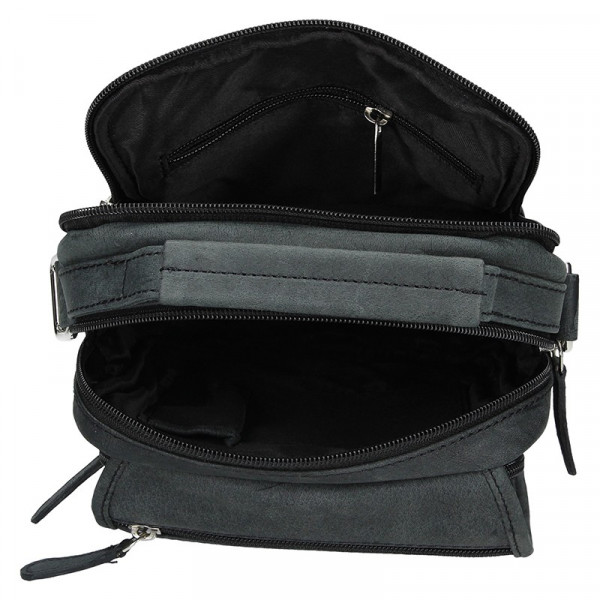 Pánská kožená taška Delami Simon - černá