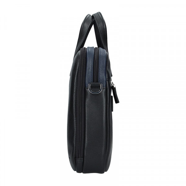 Pánská kožená taška přes rameno Hexagona Nicolas - černo-modrá