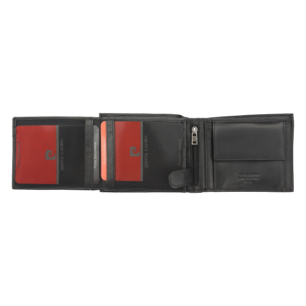 Pánská kožená peněženka Pierre Cardin Rigor - černo-červená