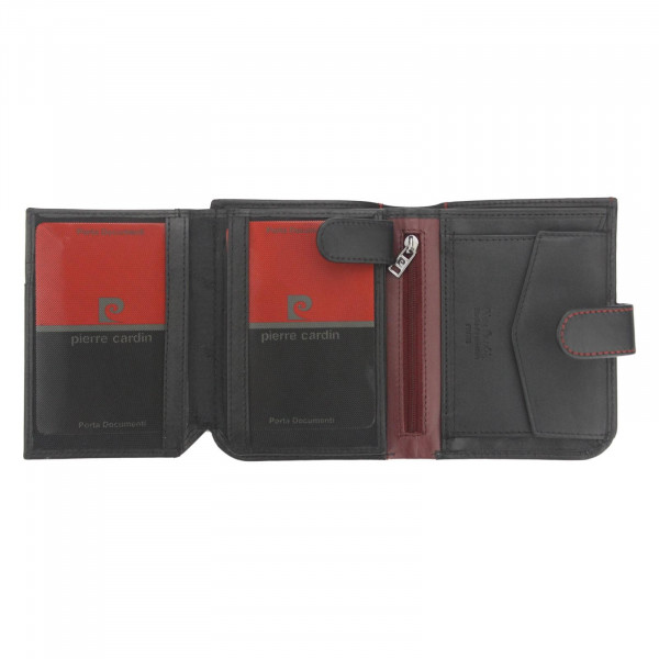 Pánská kožená peněženka Pierre Cardin Torstein - černo-červená