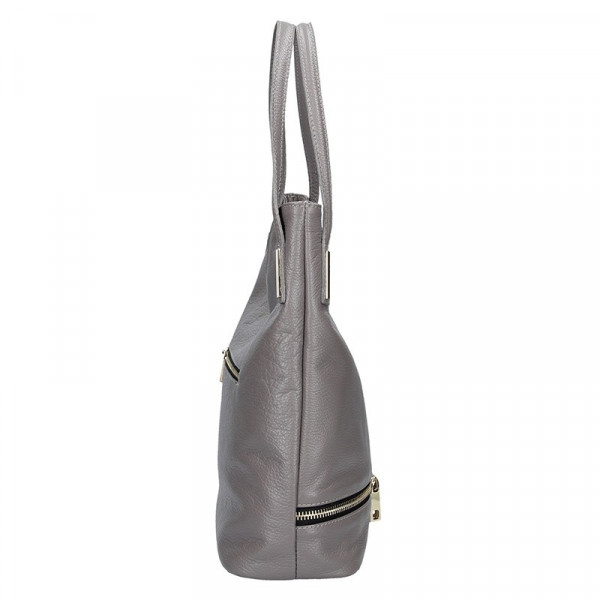 Dámská kožená kabelka Facebag Melba - šedá