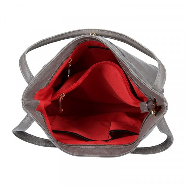 Dámská kožená kabelka Facebag Melba - šedá