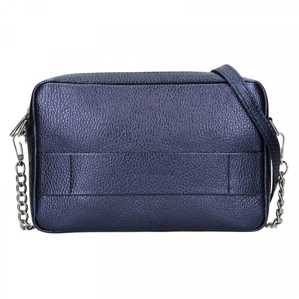 Trendy dámská kožená crossbody kabelka Facebag Ninas - modrá