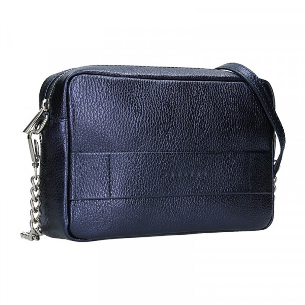 Trendy dámská kožená crossbody kabelka Facebag Ninas - modrá