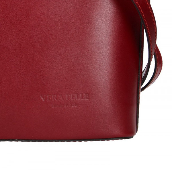 Dámská kožená kabelka Vera Pelle Tinna - tmavě červená