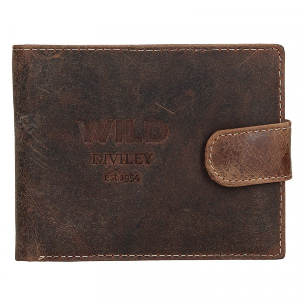 Pánská kožená peněženka Diviley Wild - hnědá