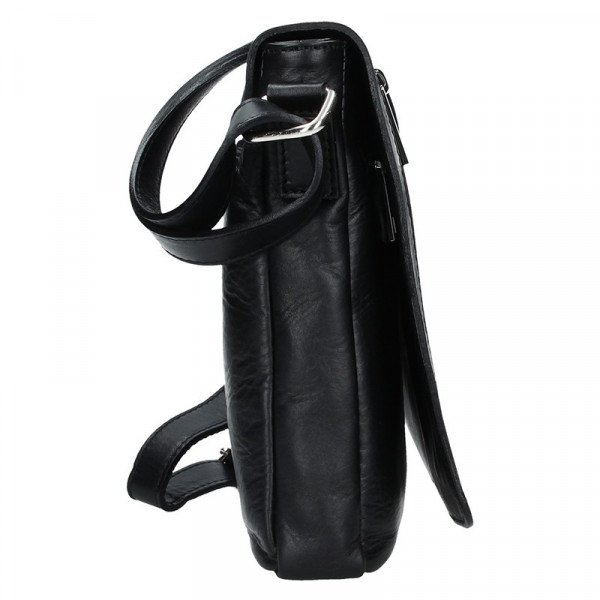 Pánská kožená taška Delami Stefano - černá