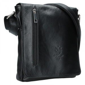 Pánská kožená taška Delami Stefano - černá