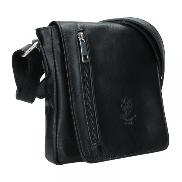 Pánská kožená taška Delami Matteo - černá