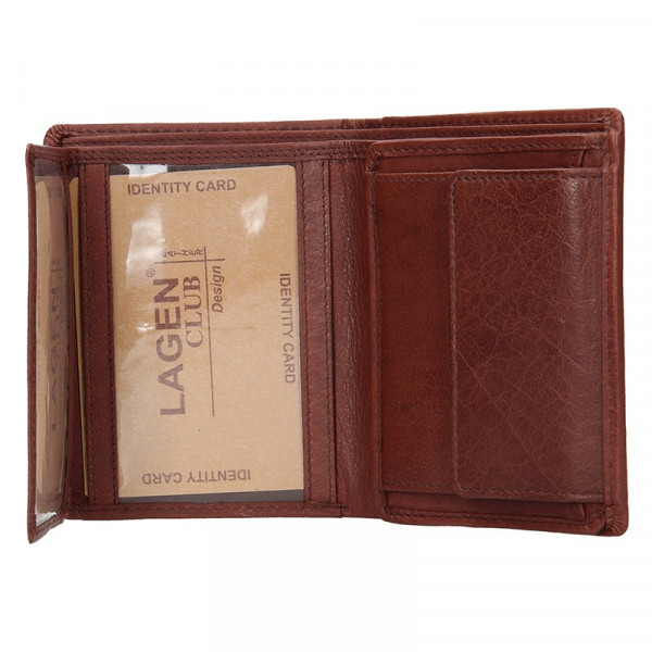 Pánská kožená peněženka Lagen Kliom - hnědá