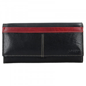 Dámská kožená peněženka Lagen Katka - černo-červená