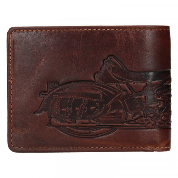 Pánská kožená peněženka Lagen Moto - hnědá