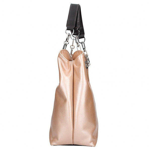 Dámská kožená kabelka Facebag Sofia - metalická růžová