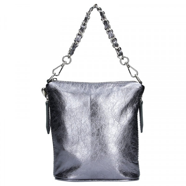 Dámská kožená kabelka Facebag Roberta - stříbrná