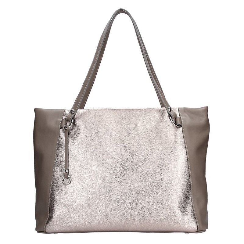 Dámská kožená kabelka Facebag Joana - stříbrná.