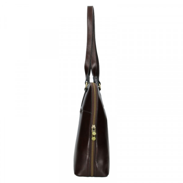Elegantní dámská kožená kabelka Katana Apolens - tmavě hnědá