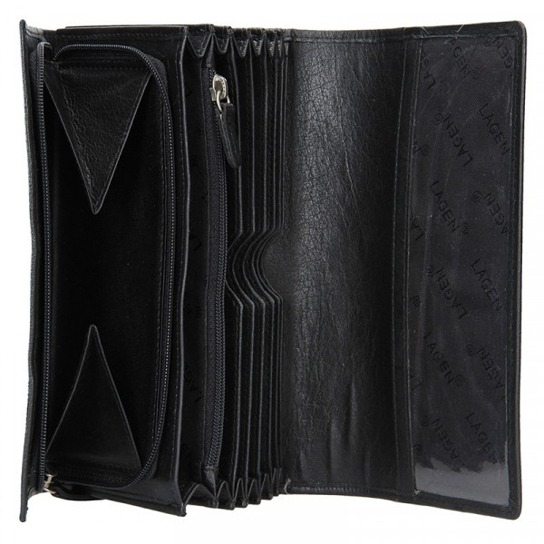 Číšnická kožená peněženka Lagen Menolo - černá