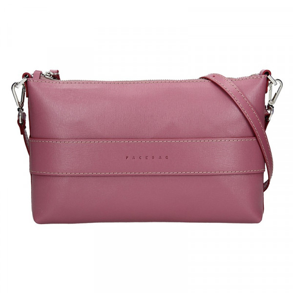 Trendy dámská kožená crossbody kabelka Facebag Elesn - růžová