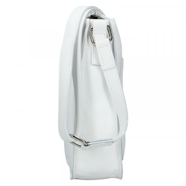 Trendy dámská kožená crossbody kabelka Facebag Miriana - bílá