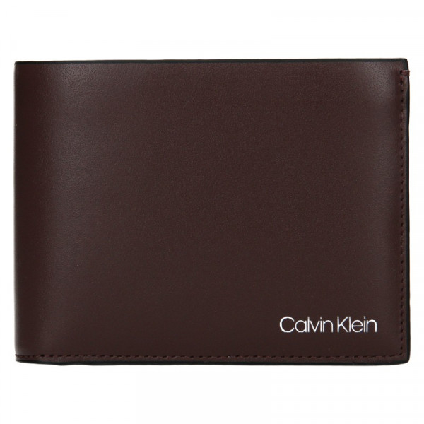Pánská kožená peněženka Calvin Klein Ferian - tmavě hnědá