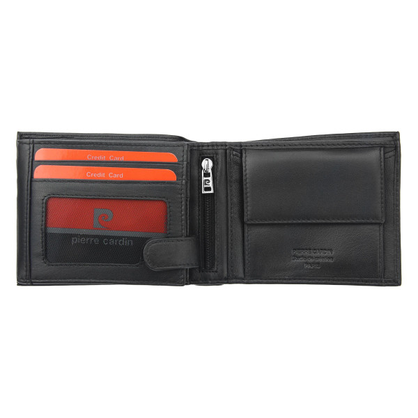 Pánská kožená peněženka Pierre Cardin Viléms - červeno-černá