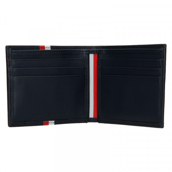 Pánská kožená peněženka Tommy Hilfiger Wulf - tmavě modrá