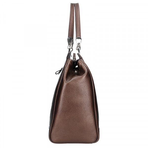 Dámská kožená kabelka Facebag Bernadeth - tmavě hnědá