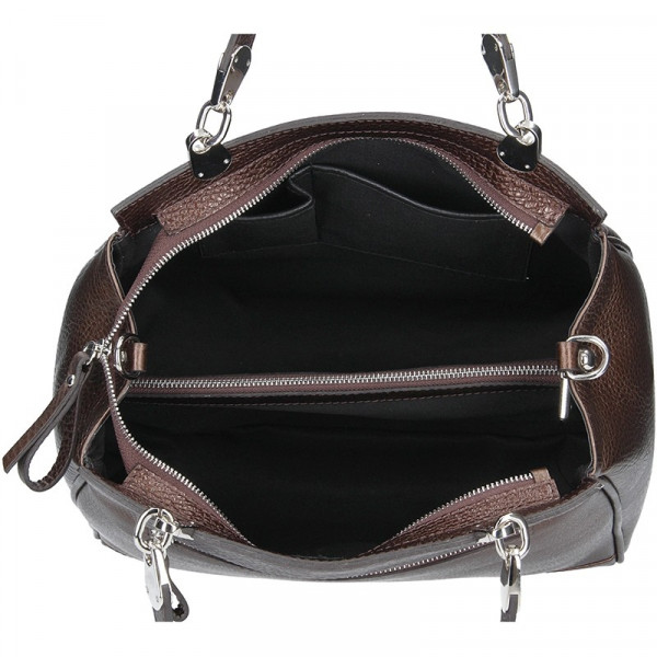 Dámská kožená kabelka Facebag Bernadeth - tmavě hnědá