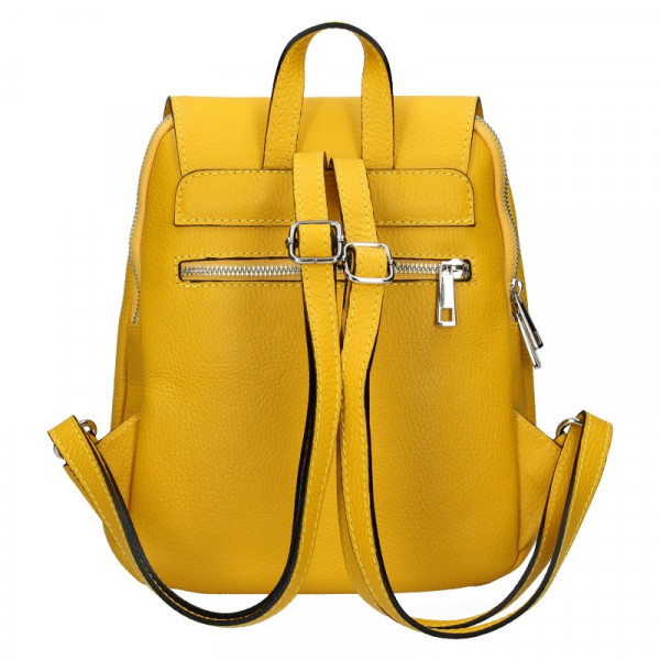 Dámský kožený batoh Vera Pelle Anita - žlutá
